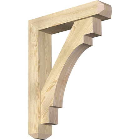 Ekena Millwork Merced Craftsman Rough Sawn Bracket w/ Offset Brace, Douglas Fir, 6"W x 28"D x 36"H BKT0604X28X36MRC04RDF